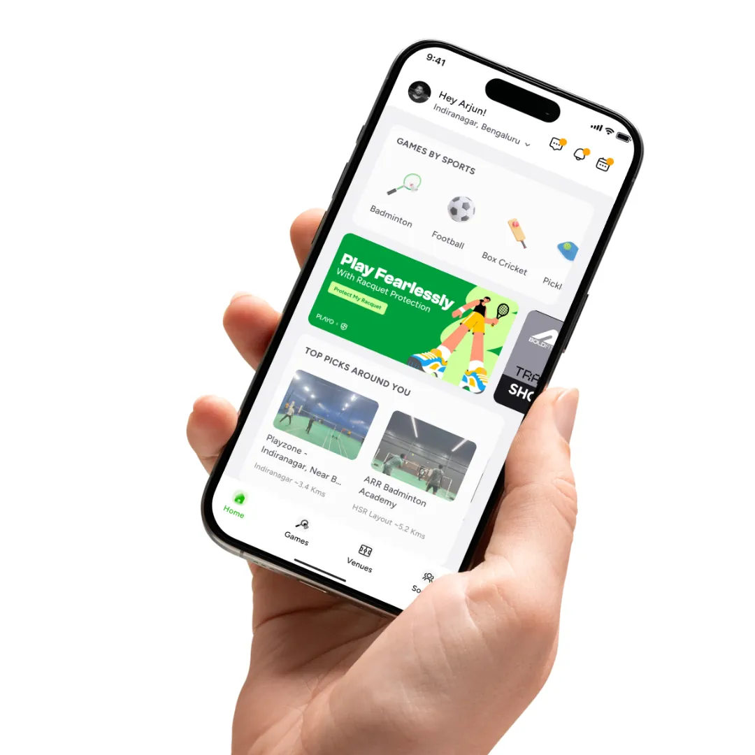 Playo home: games by sport and nearby venues