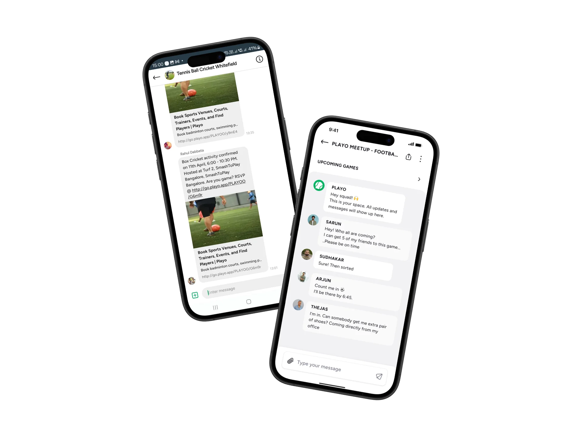 Before and after — the original group chat next to the new Squad chat