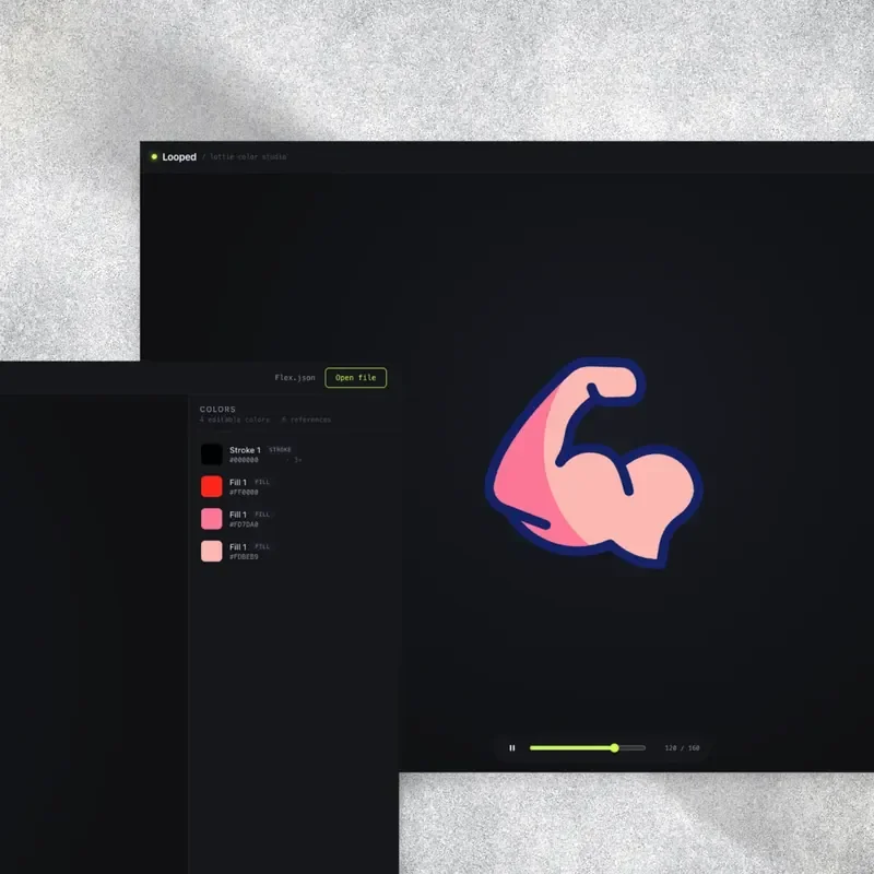 Looped recolouring a Lottie animation